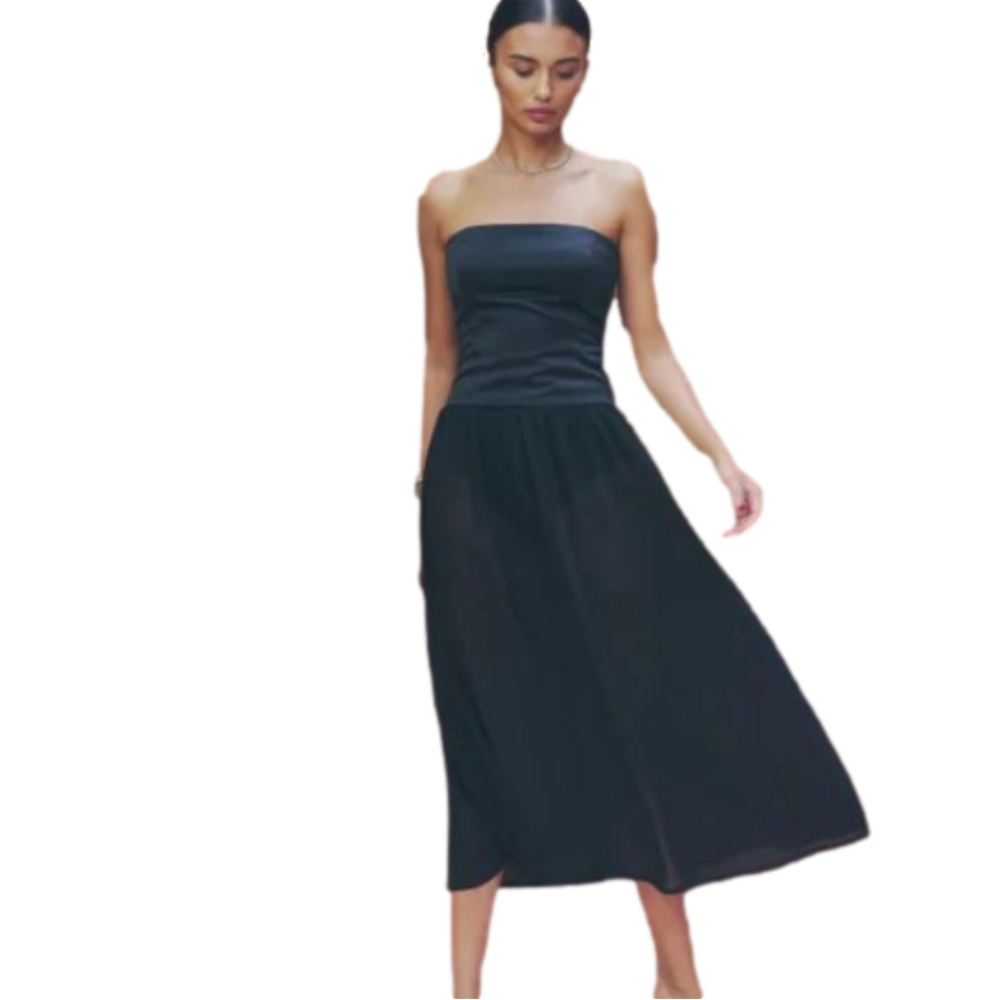 Reformation Florissant Dress Black Size-4 NWT‎